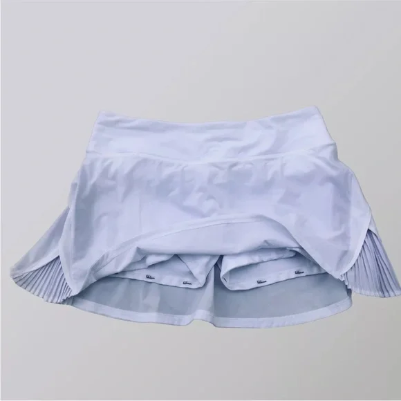 LULULEMON PLAY OFF the PLEATS SKIRT MID RISE WHITE + Lavender sz.8 - Picture 6 of 12